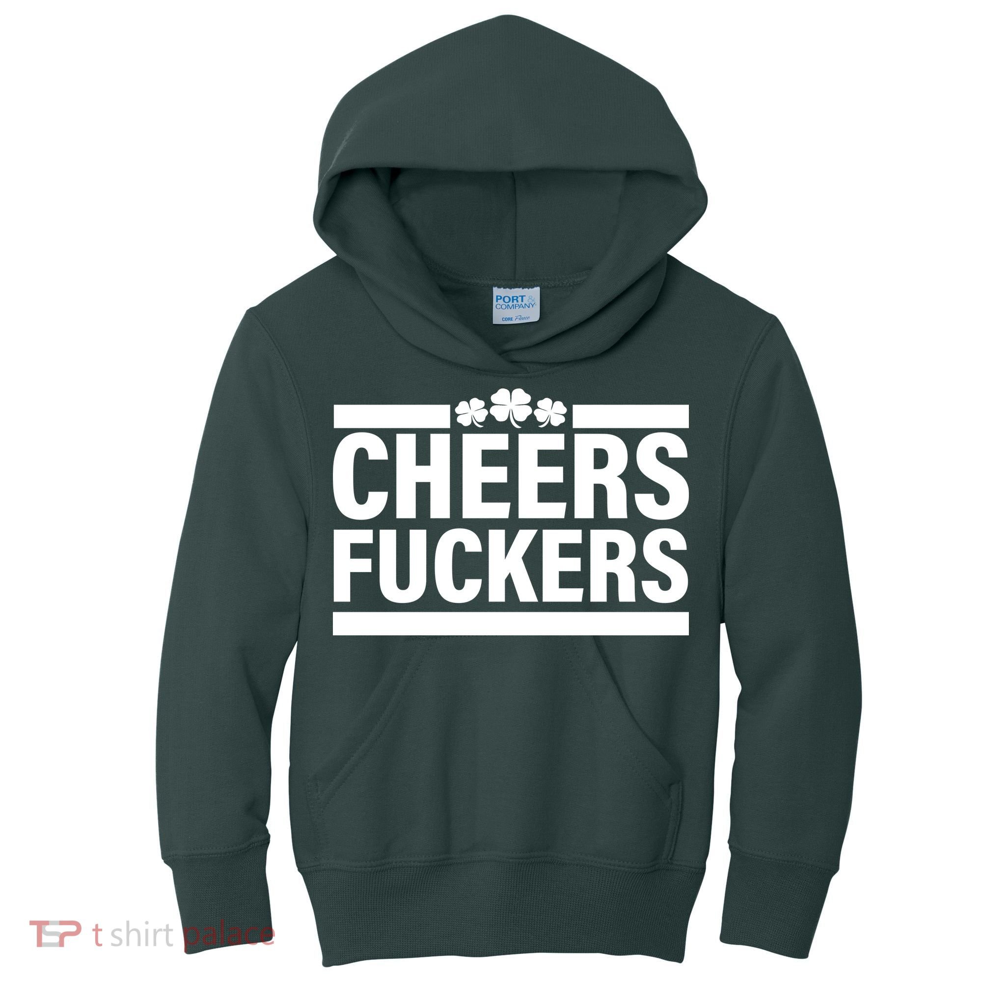 Cheers Fuckers Shamrock Kids Hoodie