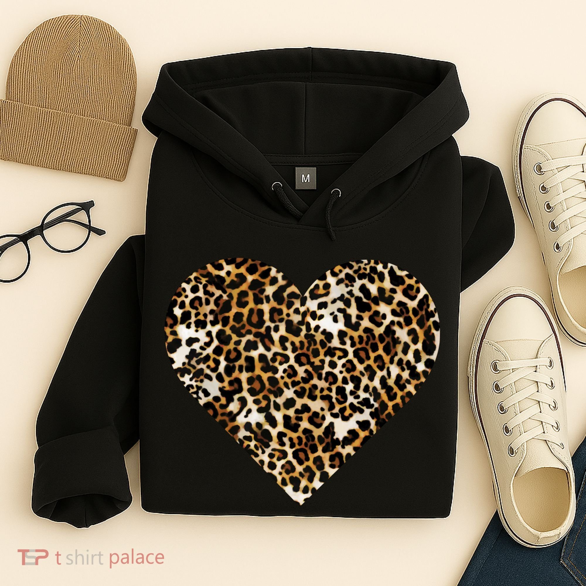 Cheetah Print Heart Hoodie