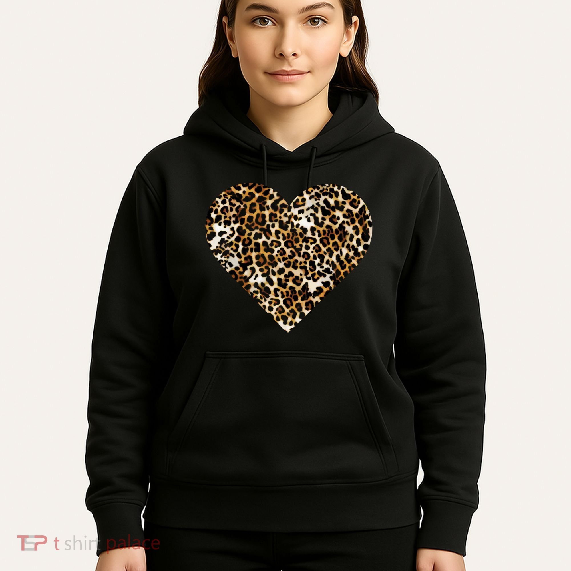 Cheetah Print Heart Hoodie