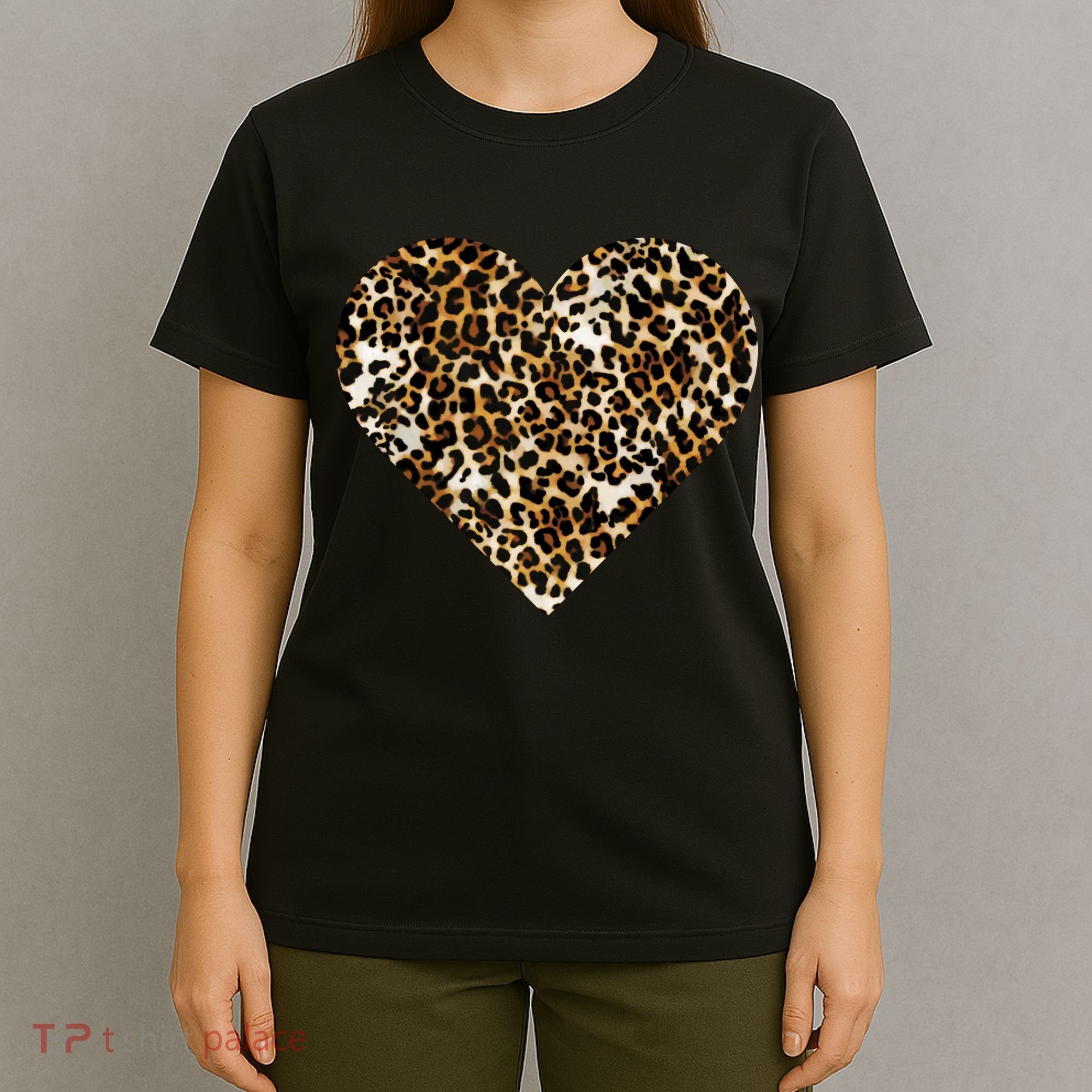 Cheetah Print Heart T-Shirt