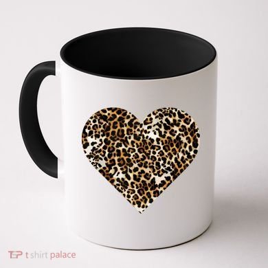 Cheetah Print Heart Coffee Mug
