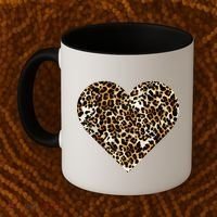 Cheetah Print Heart Coffee Mug thumb 2