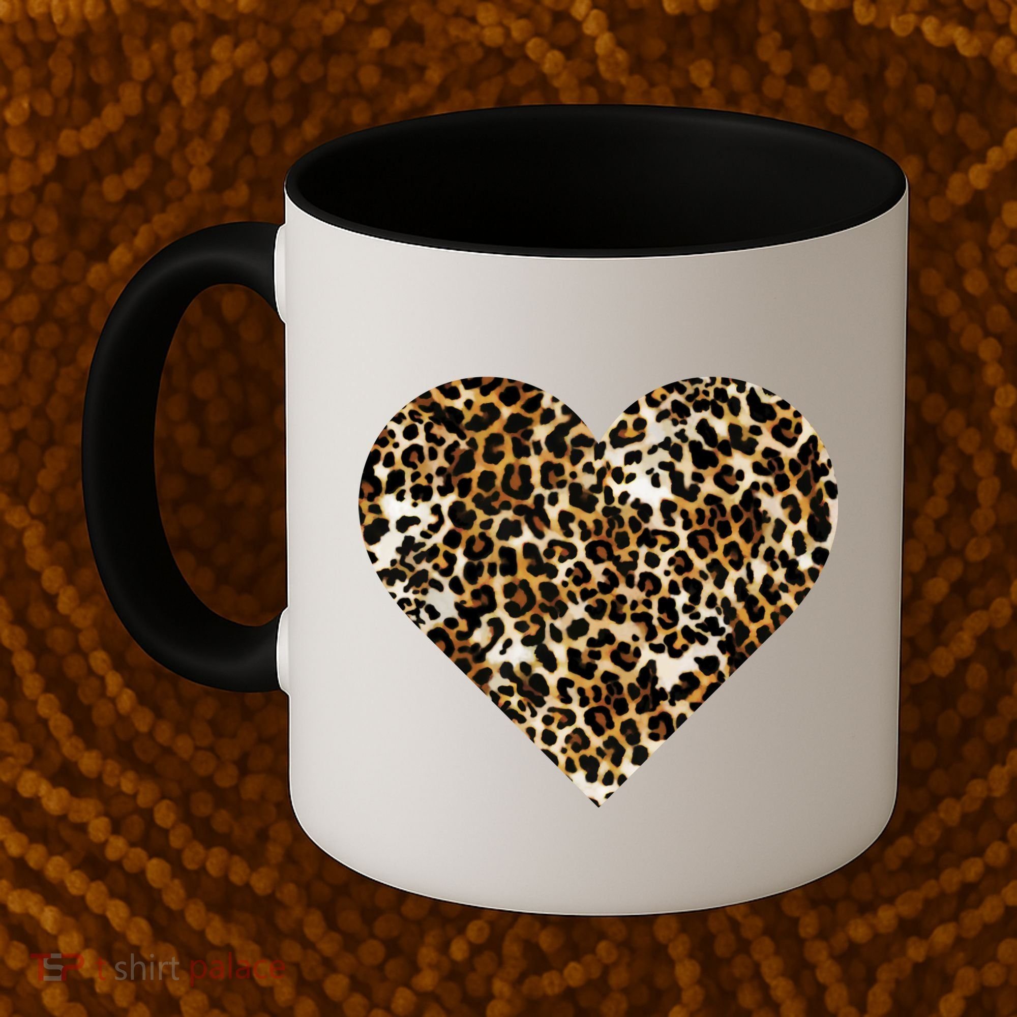 Cheetah Print Heart Coffee Mug