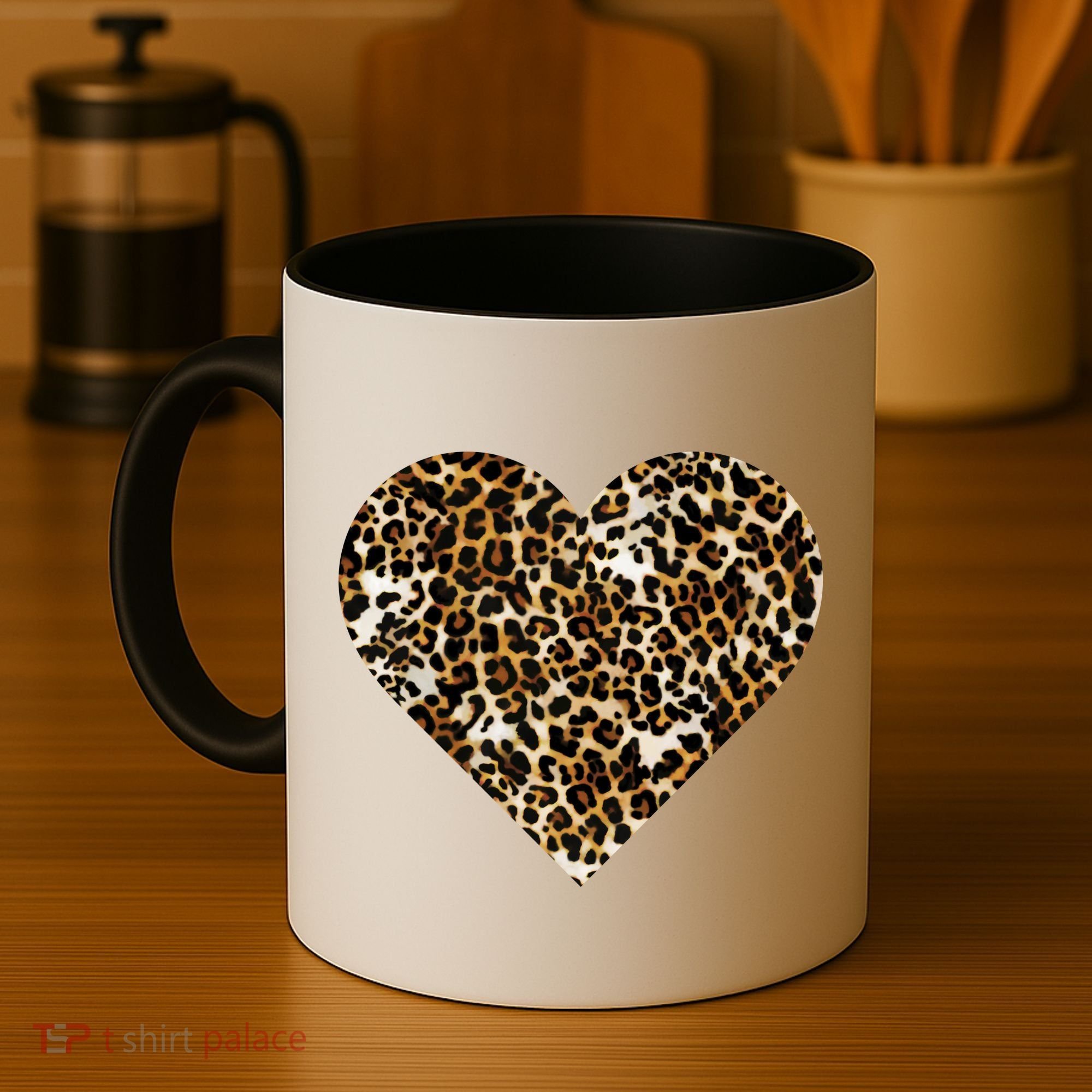 Cheetah Print Heart Coffee Mug
