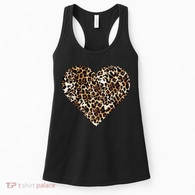 Cheetah Print Heart Women's Tank Top