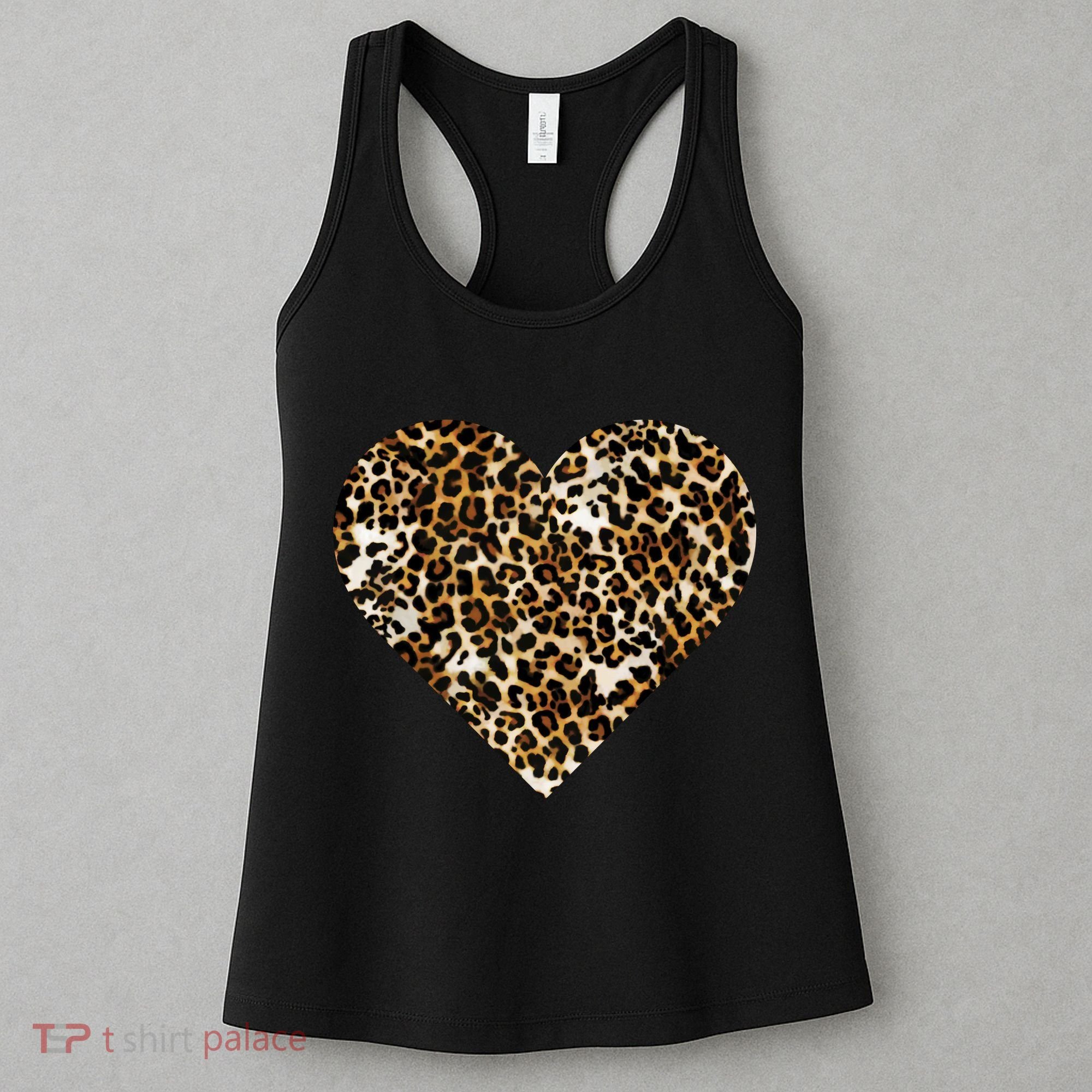Cheetah Print Heart Women's Tank Top
