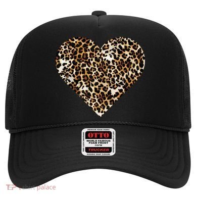 Cheetah Print Heart Hat