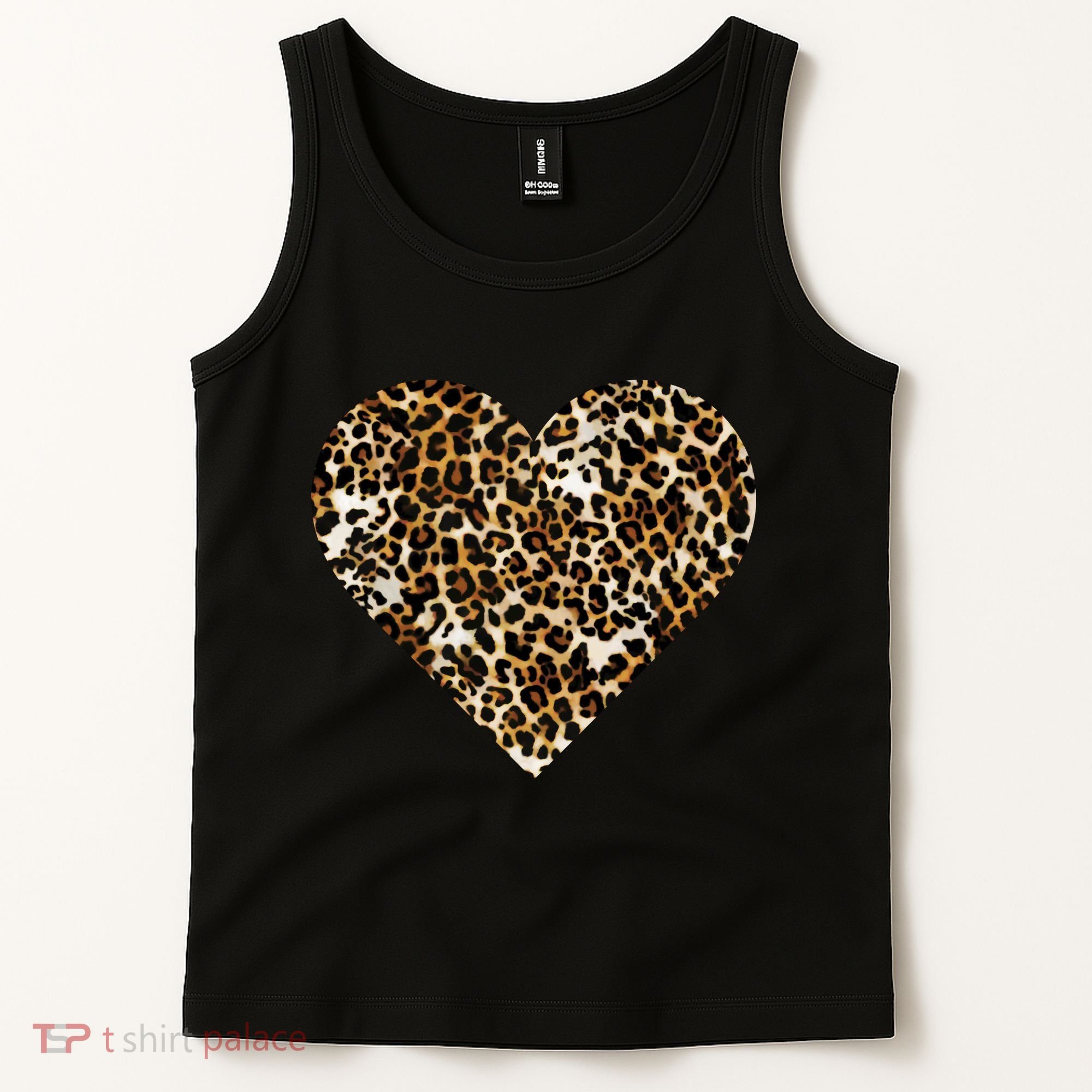 Cheetah Print Heart Tank Top