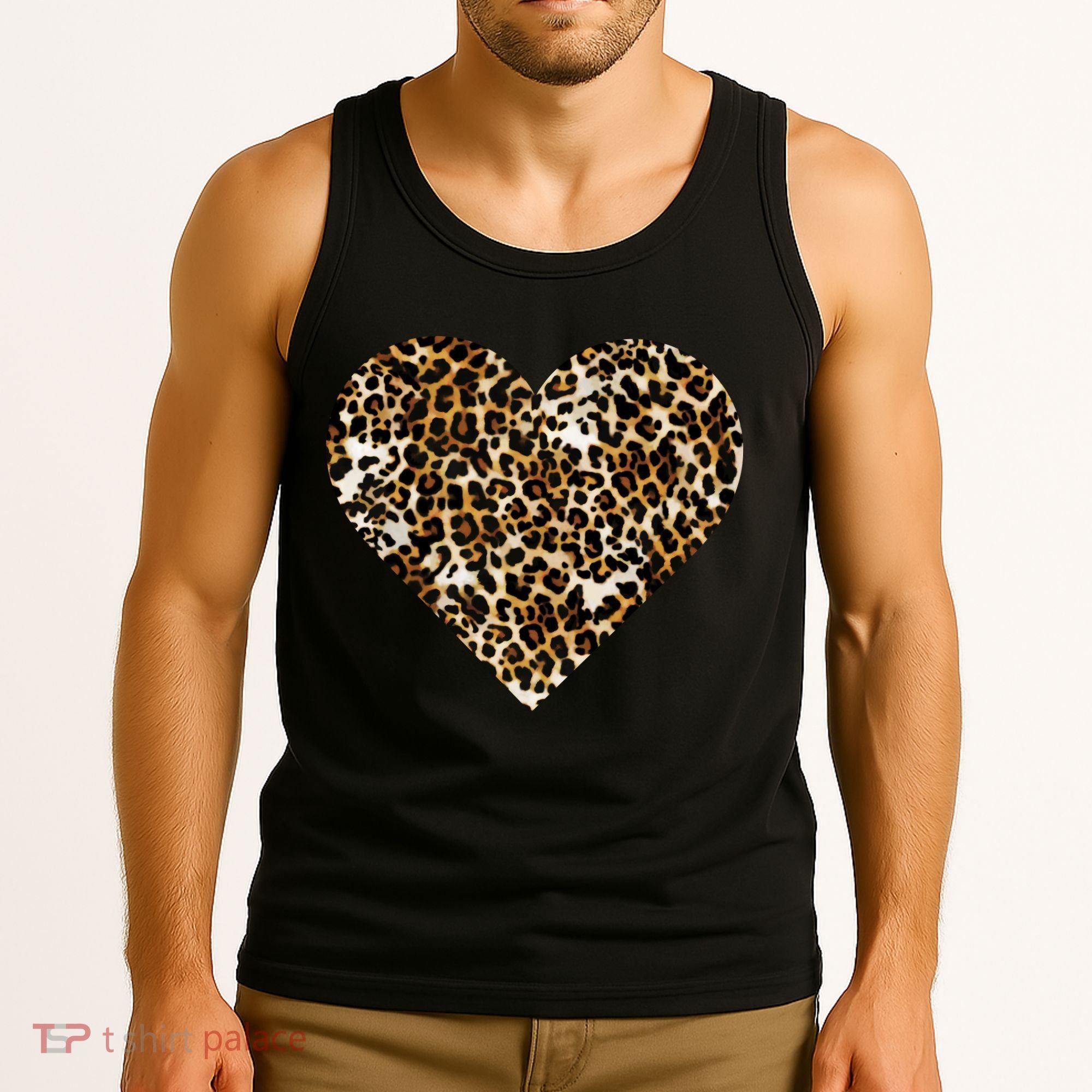 Cheetah Print Heart Tank Top