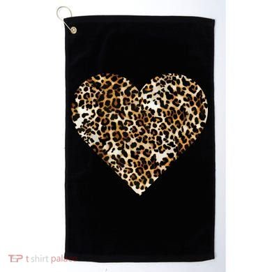 Cheetah Print Heart Golf Towel