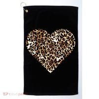 Cheetah Print Heart Golf Towel thumb 0