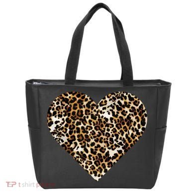 Cheetah Print Heart Tote Bag