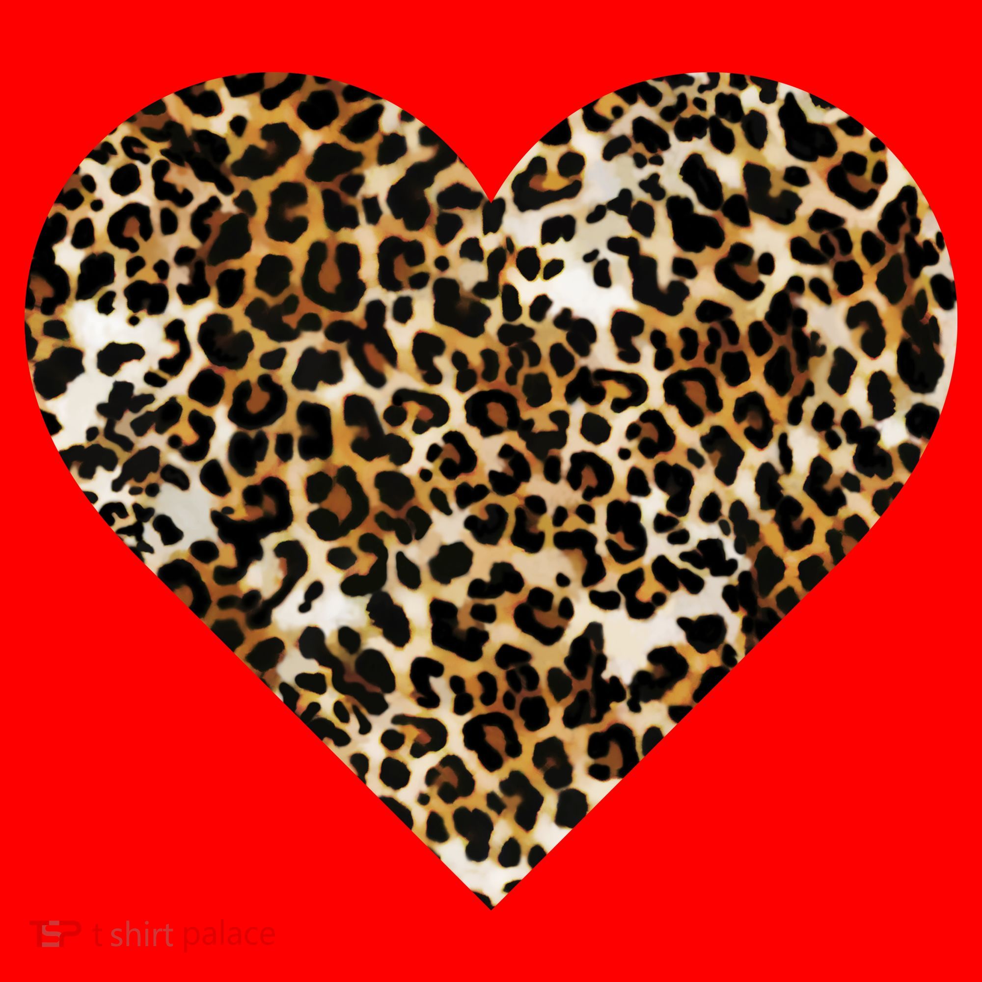 Cheetah Print Heart Santa Hat
