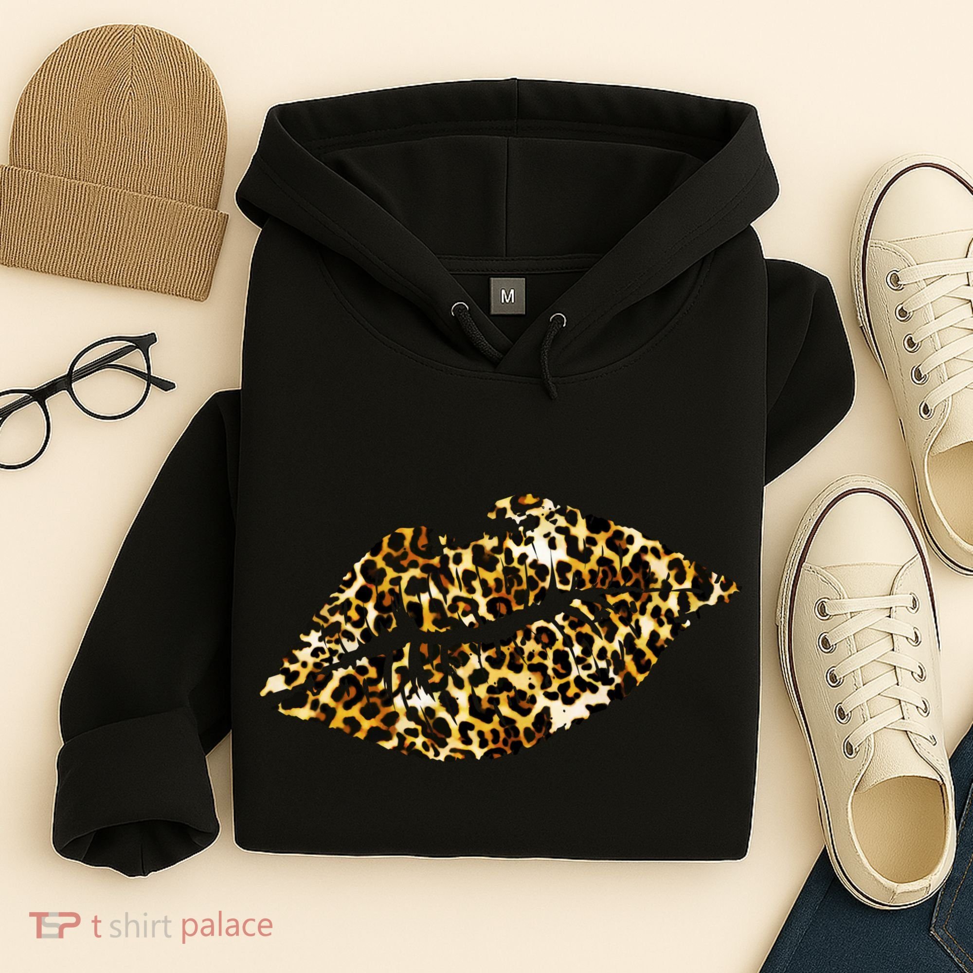 Cheetah Print Skinned Lips Hoodie