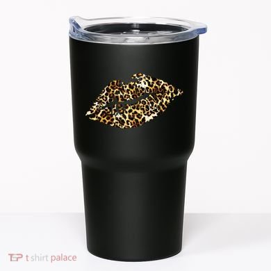 Cheetah Print Skinned Lips Tumbler