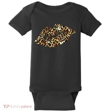 Cheetah Print Skinned Lips Baby Bodysuit