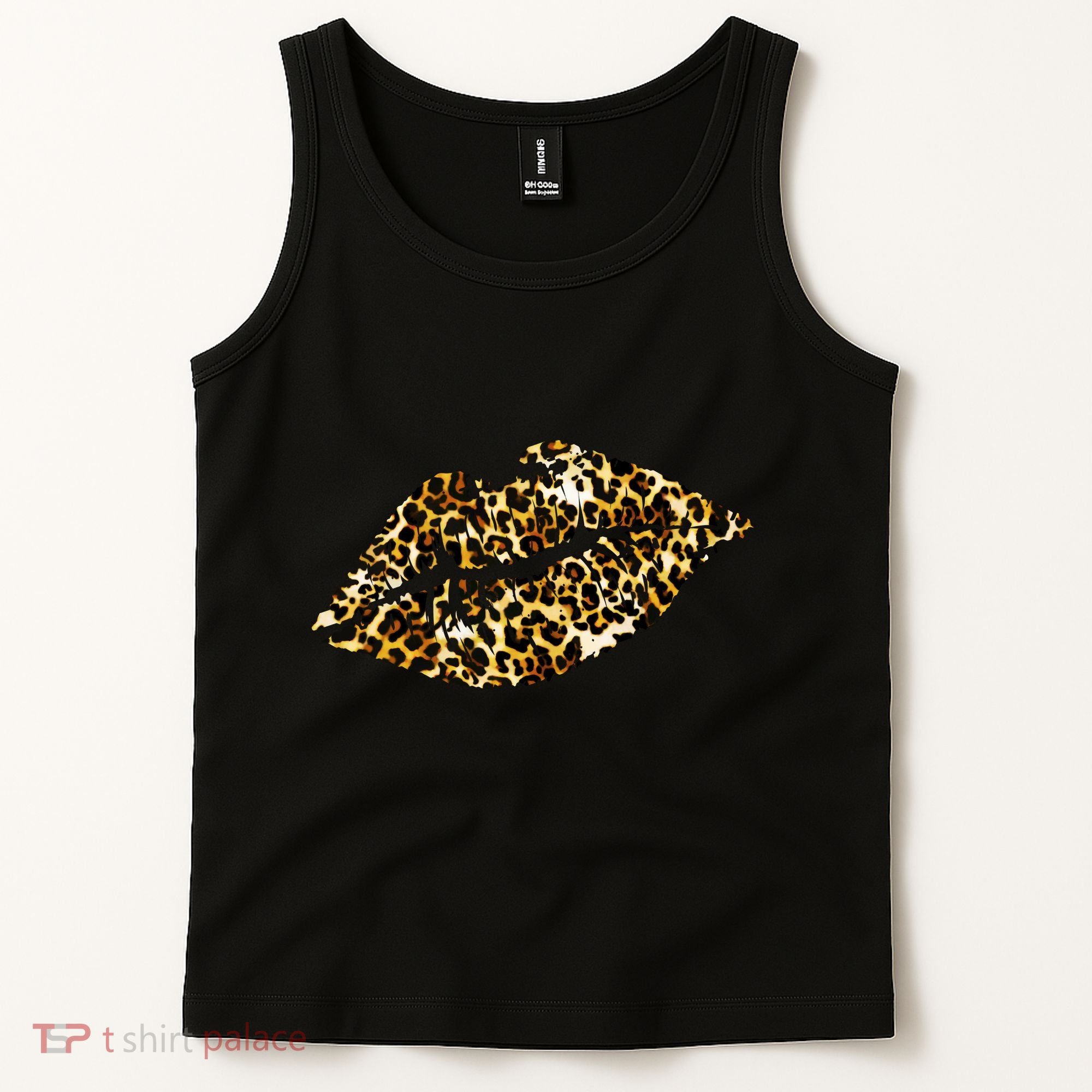 Cheetah Print Skinned Lips Tank Top
