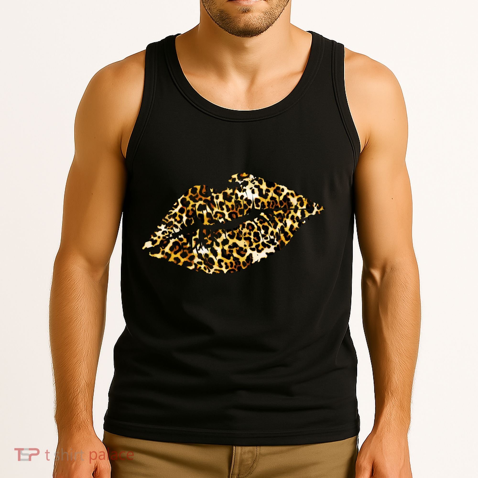 Cheetah Print Skinned Lips Tank Top