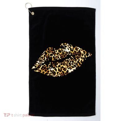 Cheetah Print Skinned Lips Golf Towel