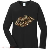 Cheetah Print Skinned Lips Women's Long Sleeve Shirt thumb 0
