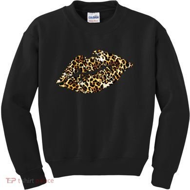 Cheetah Print Skinned Lips Kids Sweatshirt