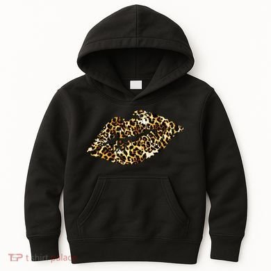 Cheetah Print Skinned Lips Kids Hoodie