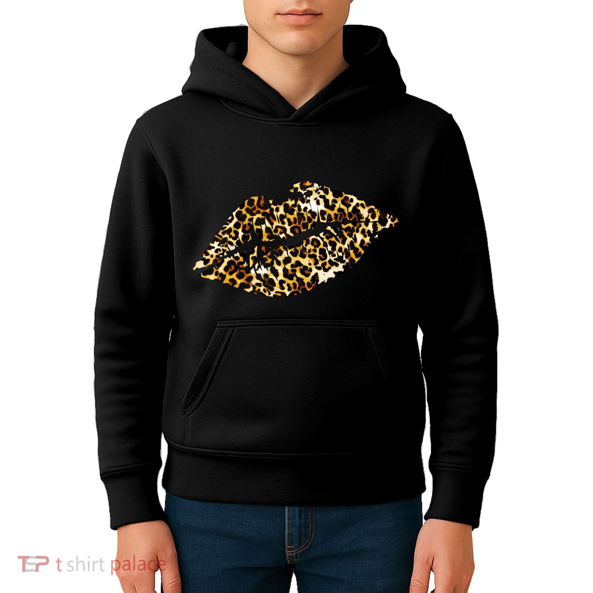 Cheetah Print Skinned Lips Kids Hoodie