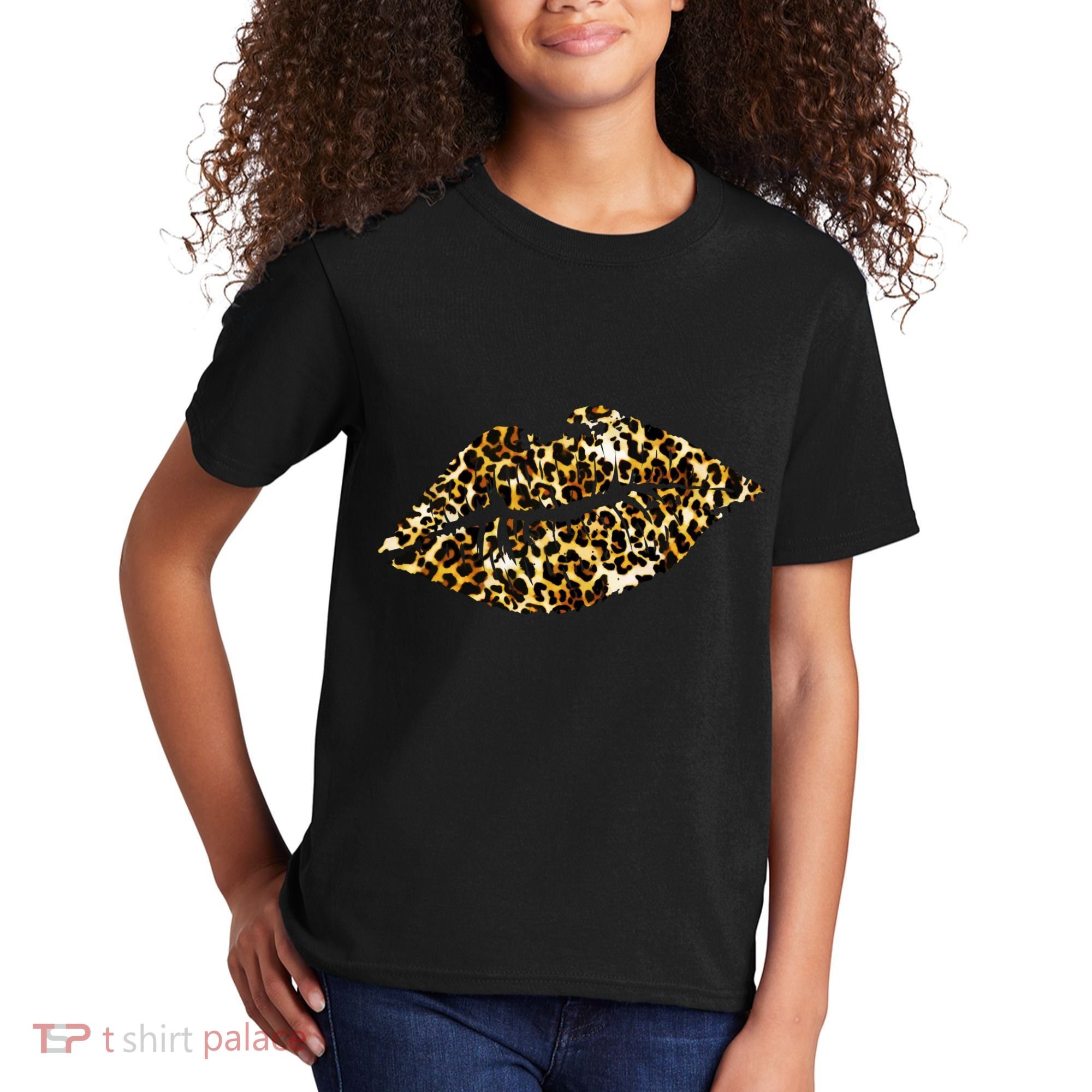 Cheetah Print Skinned Lips Kids T-Shirt