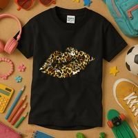 Cheetah Print Skinned Lips Kids T-Shirt thumb 3