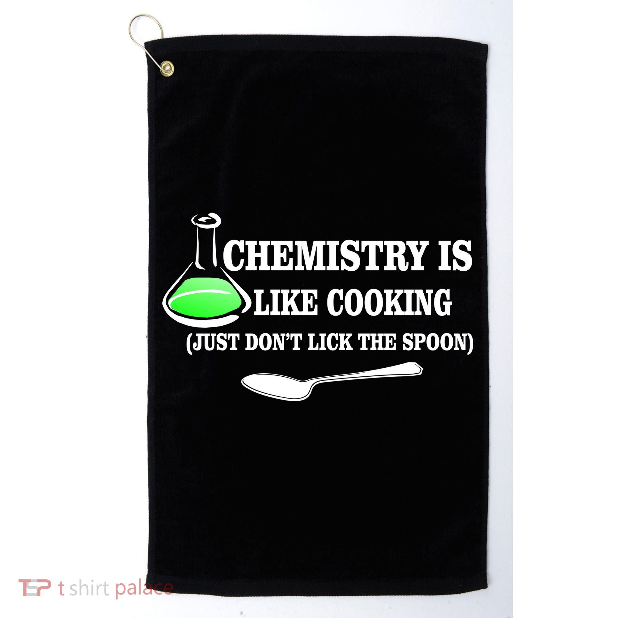 Chemistry Cooking Don't Lick The Spoon Golf Towel