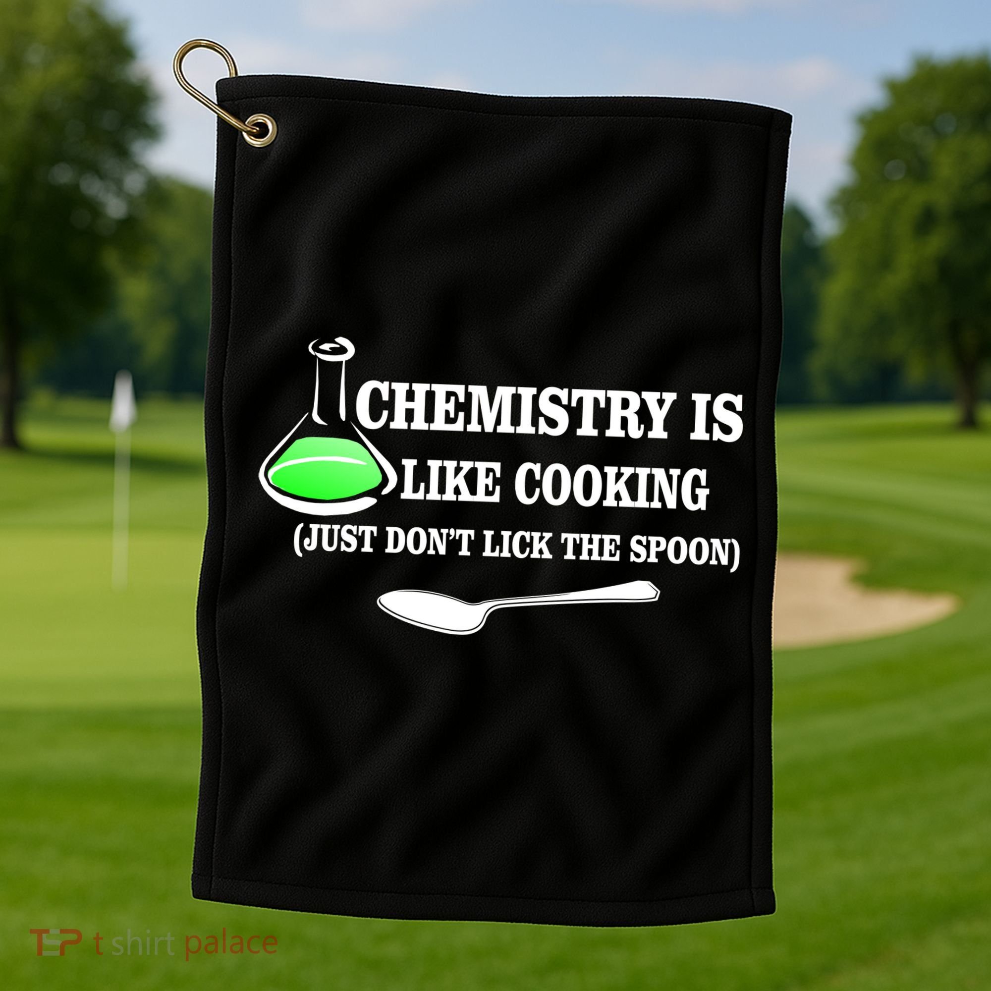 Chemistry Cooking Don't Lick The Spoon Golf Towel