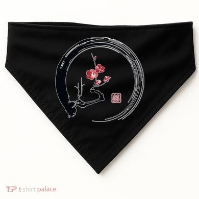 Cherry Blossom Japanese Ink Painting USA-Made Doggie Bandana