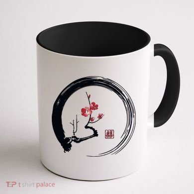 Cherry Blossom Japanese Ink Painting Coffee Mug back