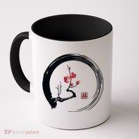 Cherry Blossom Japanese Ink Painting Coffee Mug thumb 0
