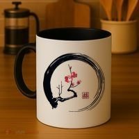 Cherry Blossom Japanese Ink Painting Coffee Mug thumb 4