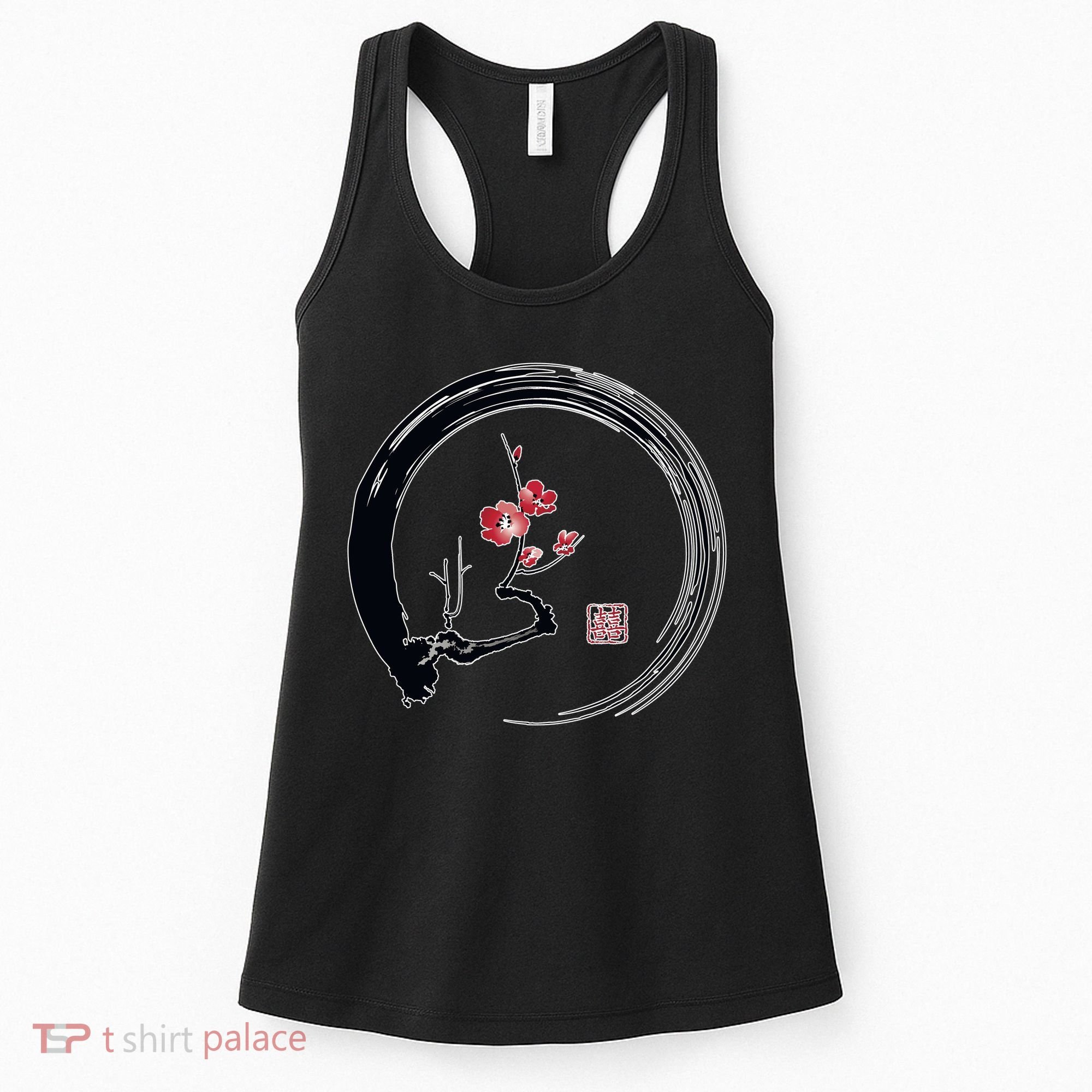 Cherry Blossom Japanese Ink Painting Women's Tank Top