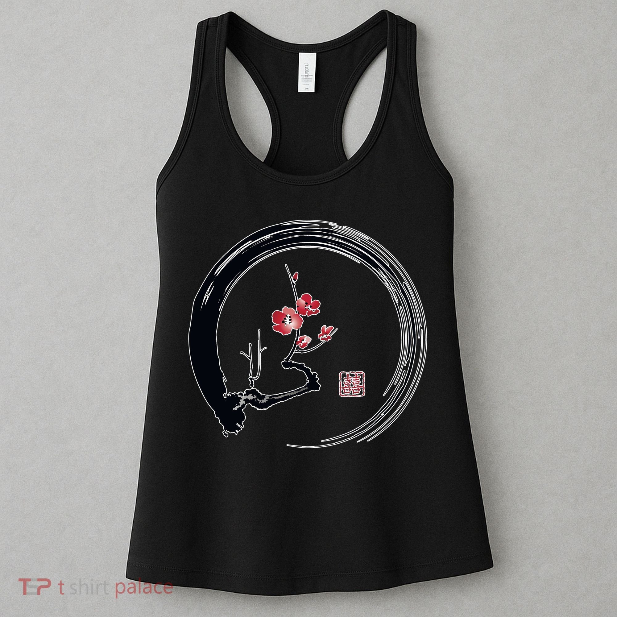 Cherry Blossom Japanese Ink Painting Women's Tank Top