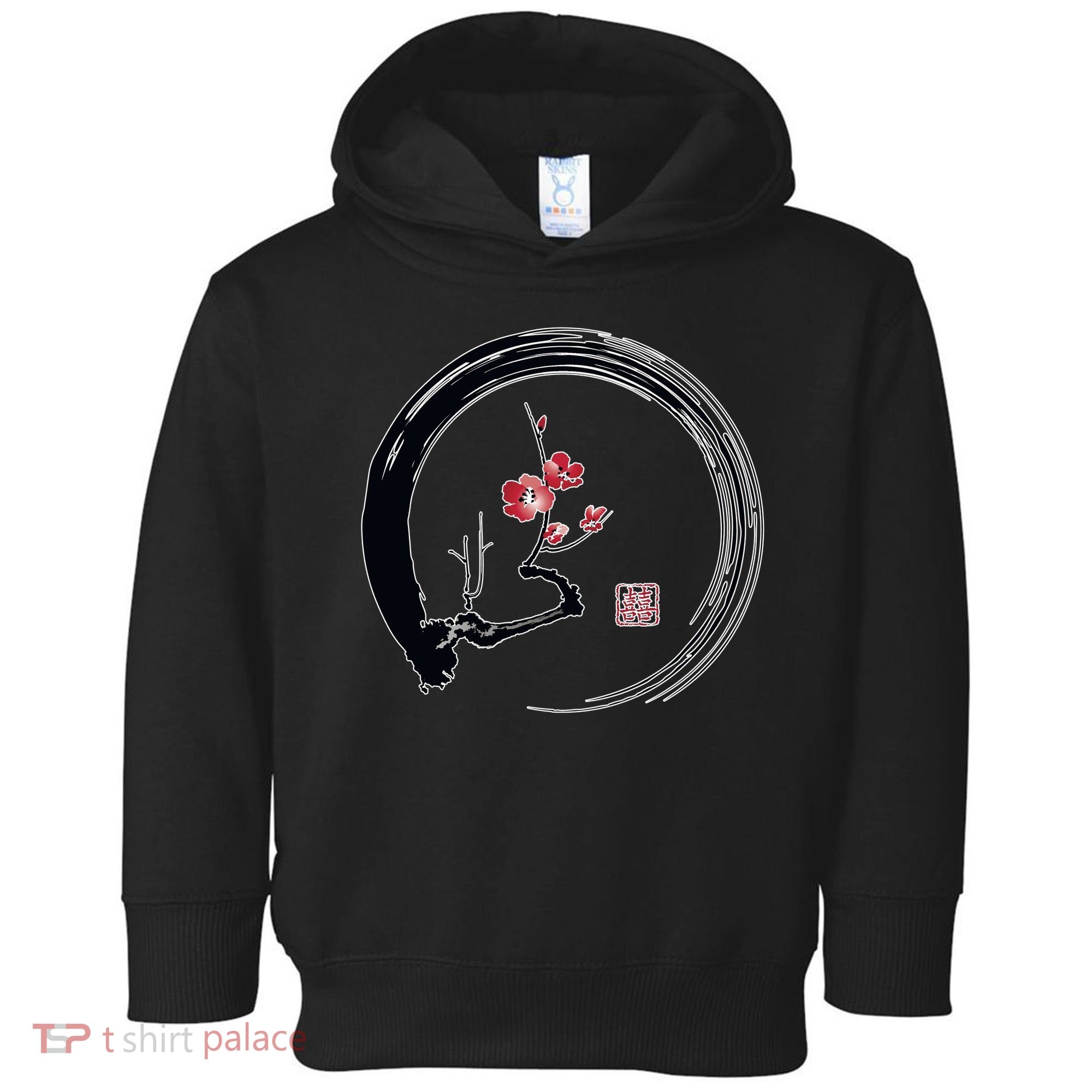 Cherry Blossom Japanese Ink Painting Toddler Hoodie