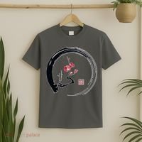 Cherry Blossom Japanese Ink Painting T-Shirt thumb 2