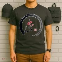 Cherry Blossom Japanese Ink Painting T-Shirt thumb 6