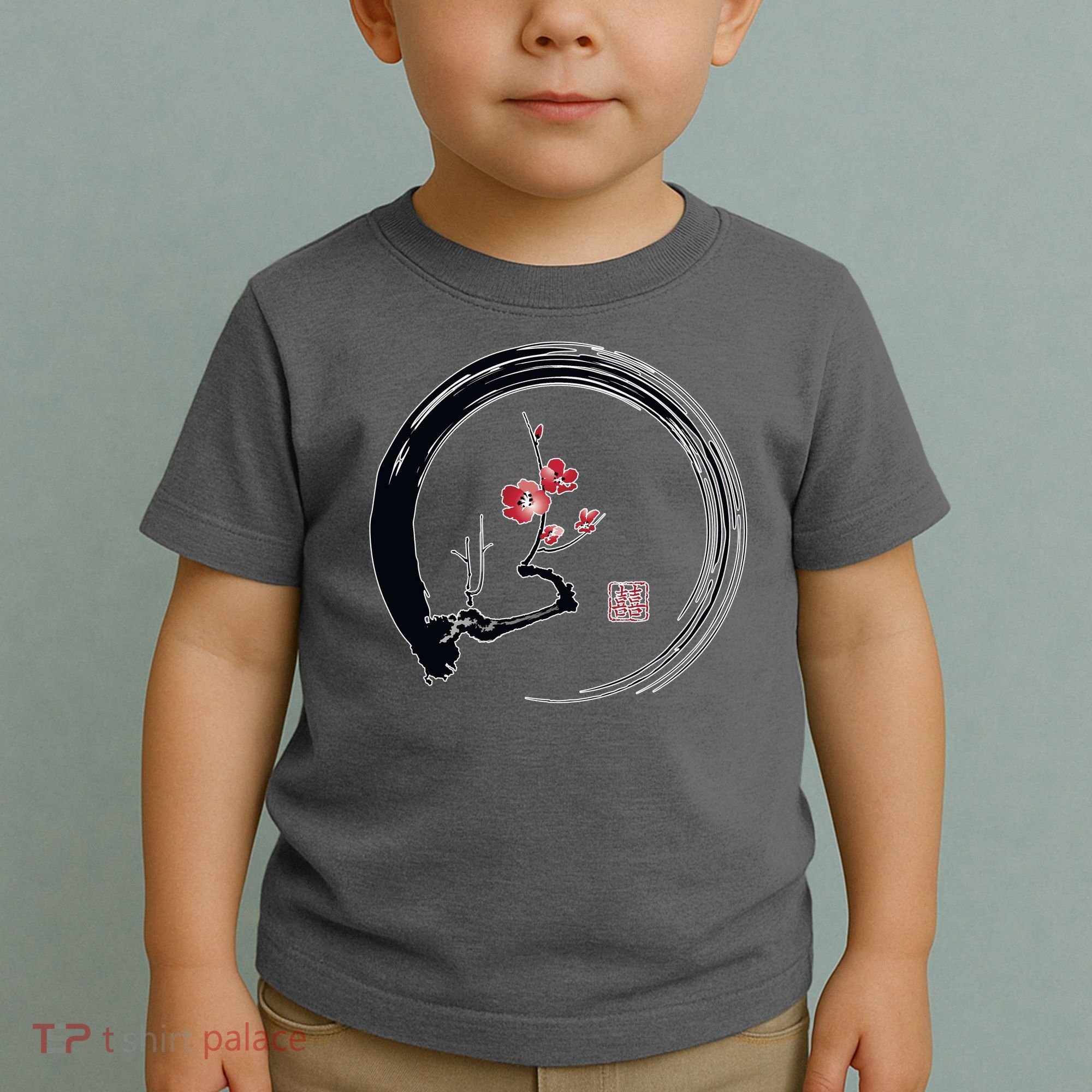 Cherry Blossom Japanese Ink Painting Toddler T-Shirt