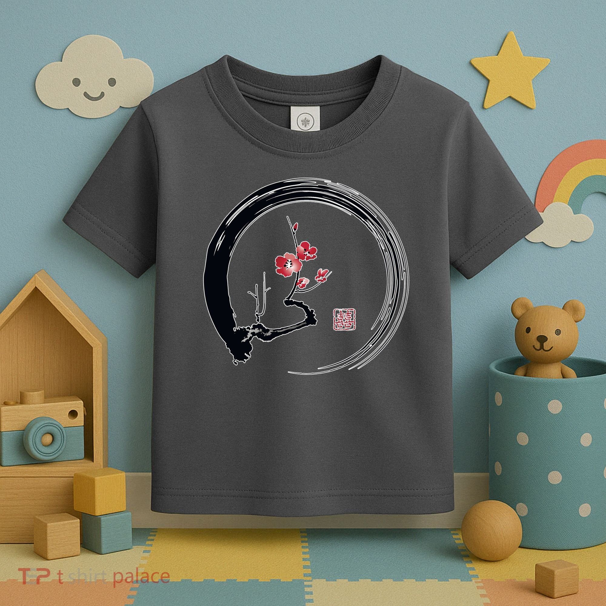 Cherry Blossom Japanese Ink Painting Toddler T-Shirt