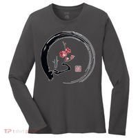 Cherry Blossom Japanese Ink Painting Women's Long Sleeve Shirt thumb 0