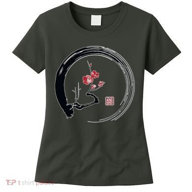 Cherry Blossom Japanese Ink Painting Women's T-Shirt