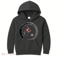 Cherry Blossom Japanese Ink Painting Kids Hoodie thumb 0