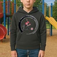Cherry Blossom Japanese Ink Painting Kids Hoodie thumb 2