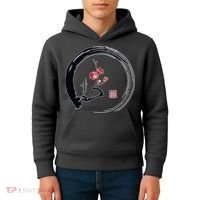 Cherry Blossom Japanese Ink Painting Kids Hoodie thumb 4
