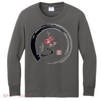 Cherry Blossom Japanese Ink Painting Kids Long Sleeve Shirt thumb 0