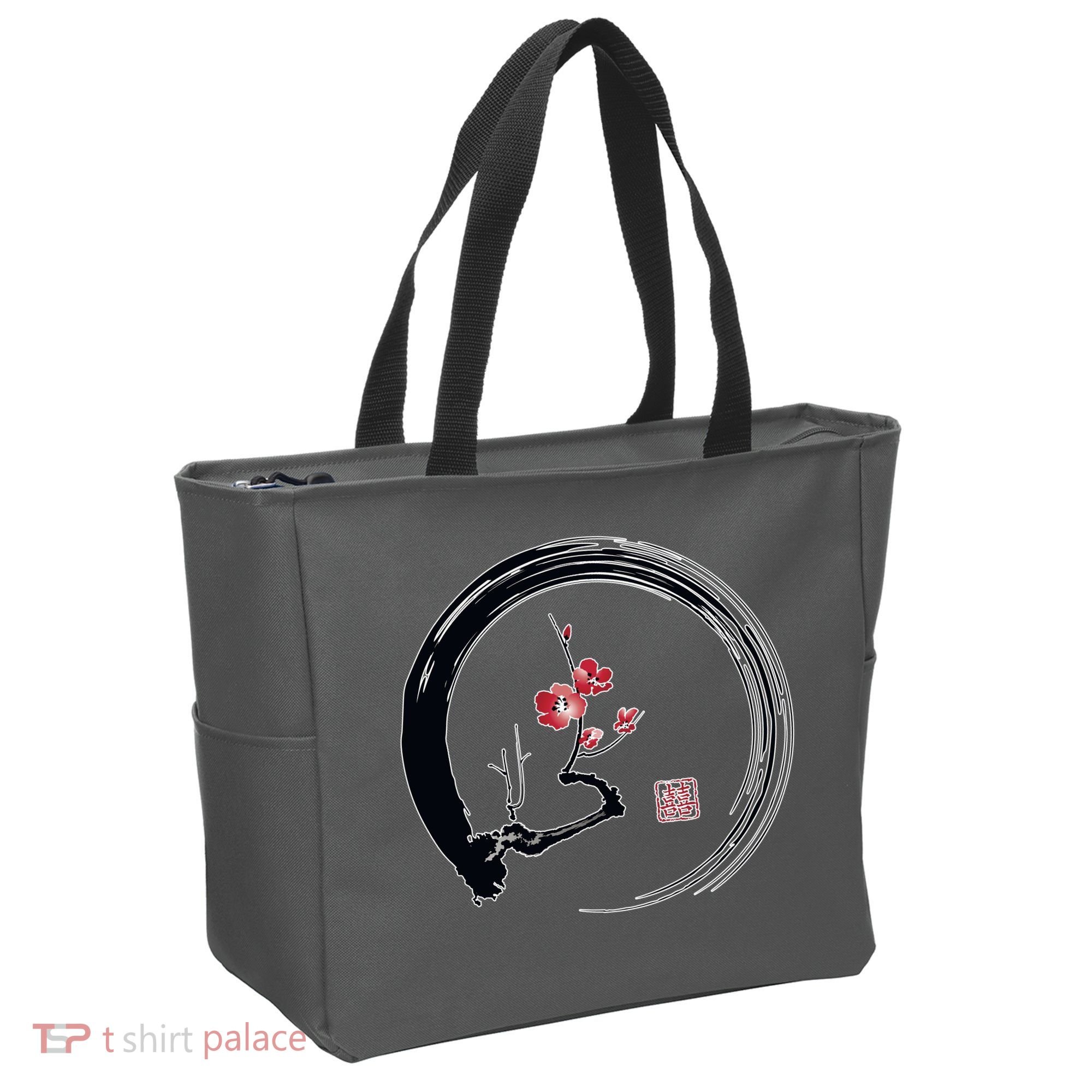 Cherry Blossom Japanese Ink Painting Tote Bag