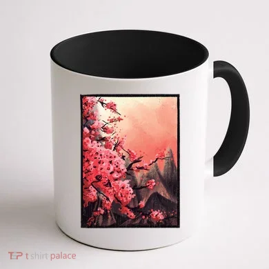 Cherry Blossom Painting Coffee Mug back